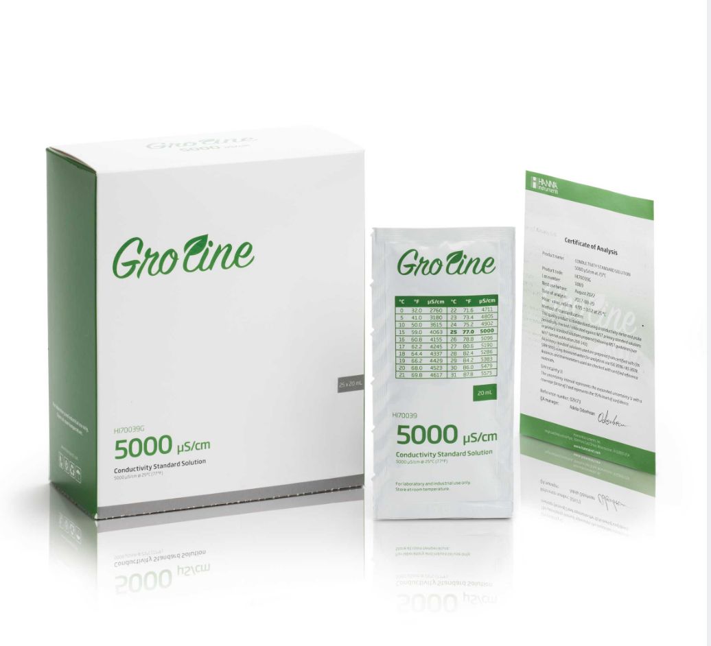 HANNAHI70039G GroLine 电导率EC【5000 uS/cm 】标准缓冲液